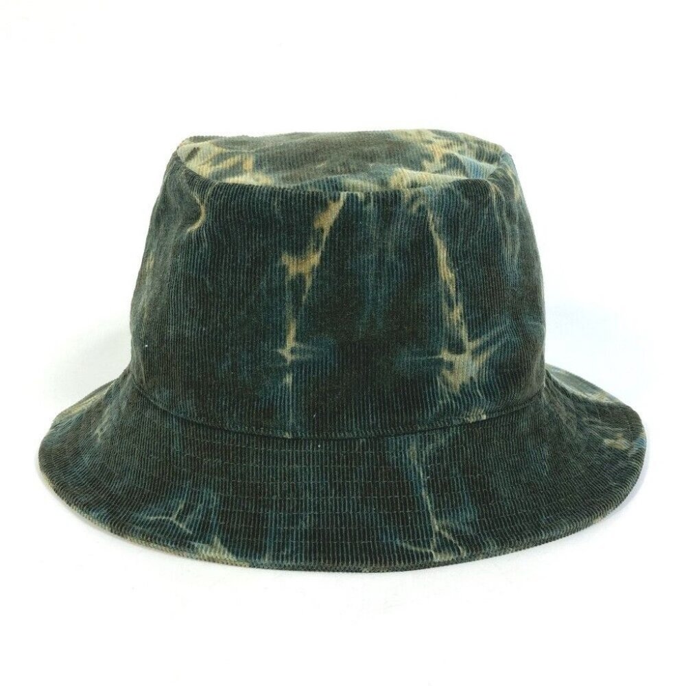 CELINE Corduroy tie-dye logo hat Bucket hat cotton Green - Picture 8 of 8